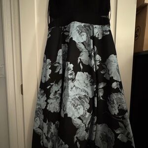 Xscape Black and Blue Floral Dress